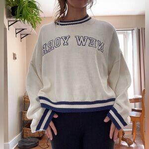 Sincerely Jules New York Navy and White Sweater